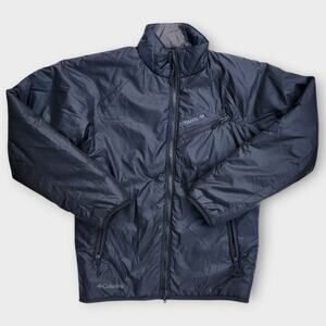 Columbia Puffer Jacket Mens M Black Fullzip Tech Interchange Titanium Mock Neck